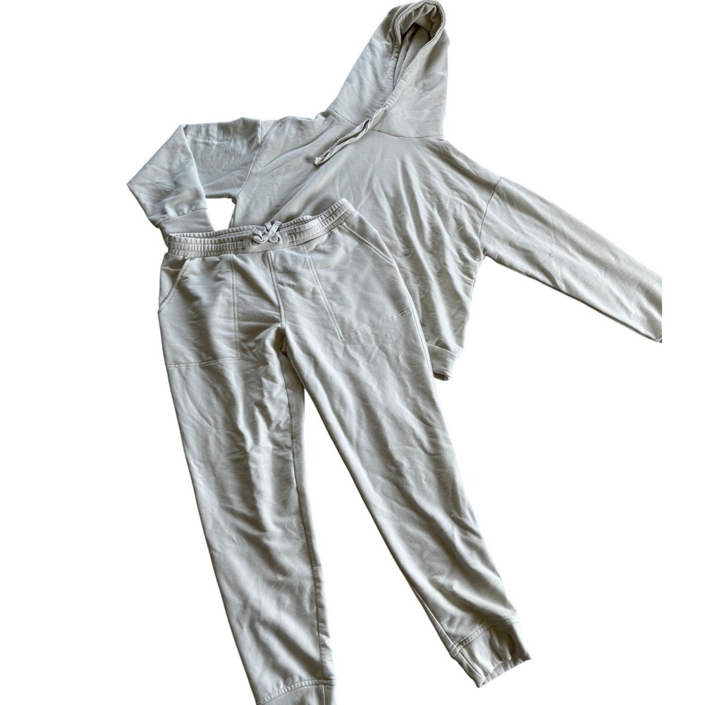 Quince Tencel Modal Hoodie and Jogger Set Cream Off White Size Medium